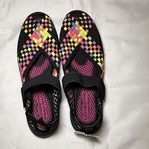 Croft and Barrow Shoes Women’s Size 8.5 Peep Toe Slip On Multicolor Mary Jane